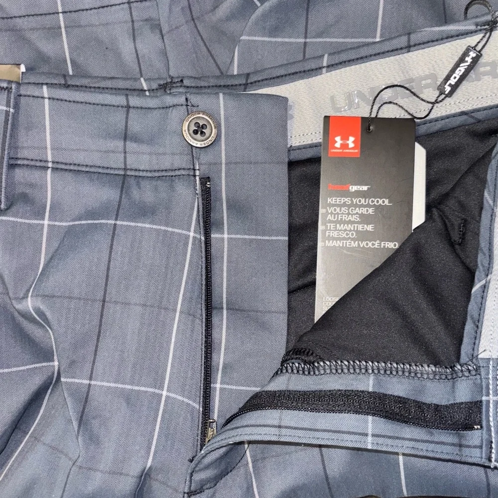 Under Armour Golf Shorts Heat Gear Gray Plaid Men’s Size 32 with 11” Inseam - Picture 8 of 16
